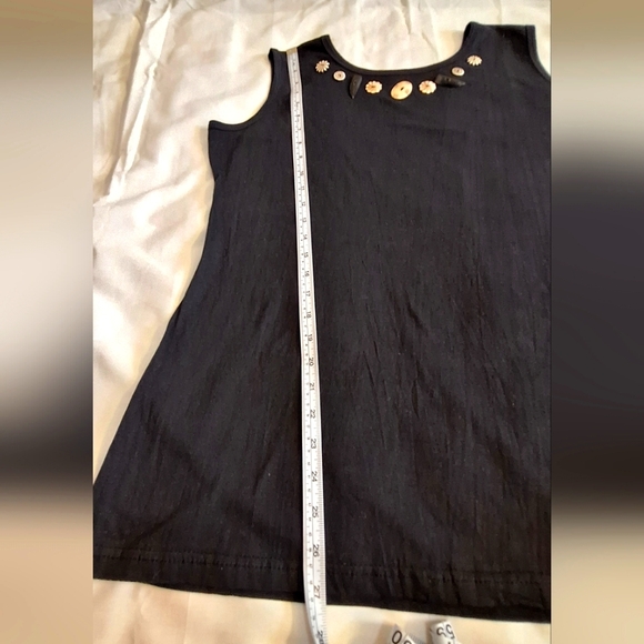 Leopards & Roses Sleeveless black cotton top t-shirt tunic XL - Picture 10 of 12